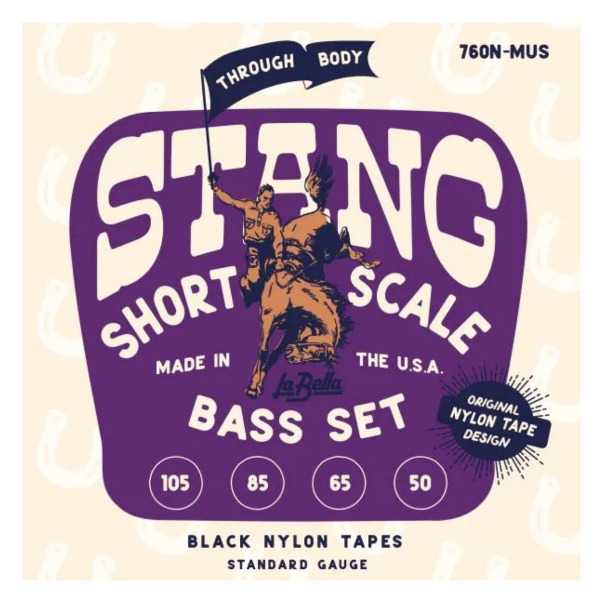 Black Nylon Tape Short Scale Bass Guitar String 50-105 I371