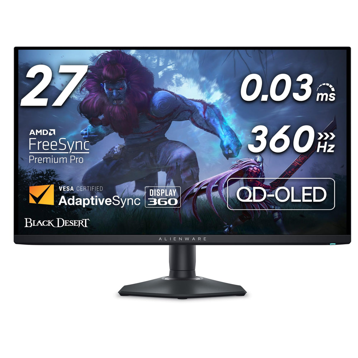 OLED Gaming Monitor 26.7-inch WQHD 360Hz Black U5889