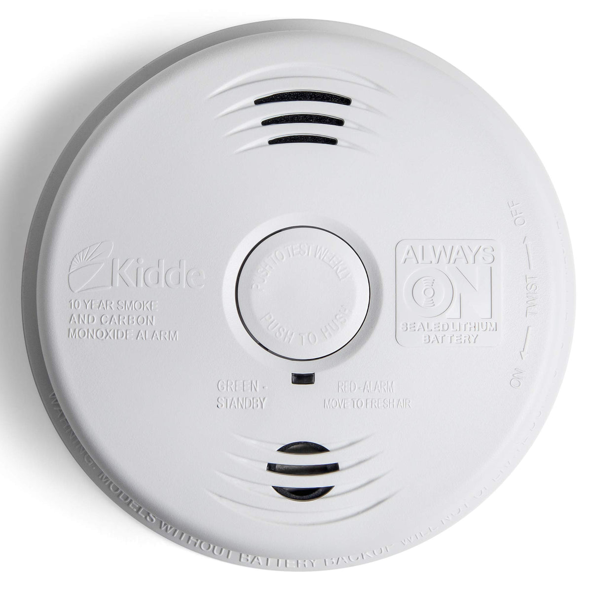 Hardwired Smoke and Carbon Monoxide Detector Alarm with Voice Warning, White G34557