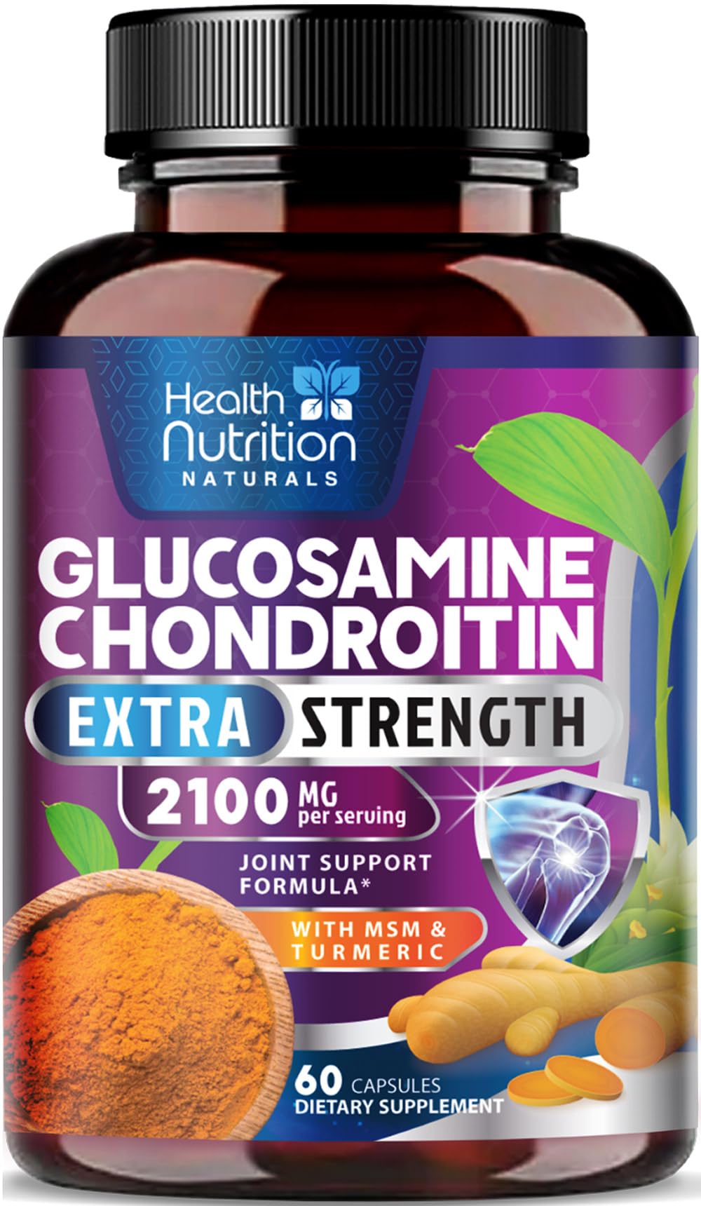 Glucosamine Chondroitin MSM Turmeric Boswellia 60 Capsules S512