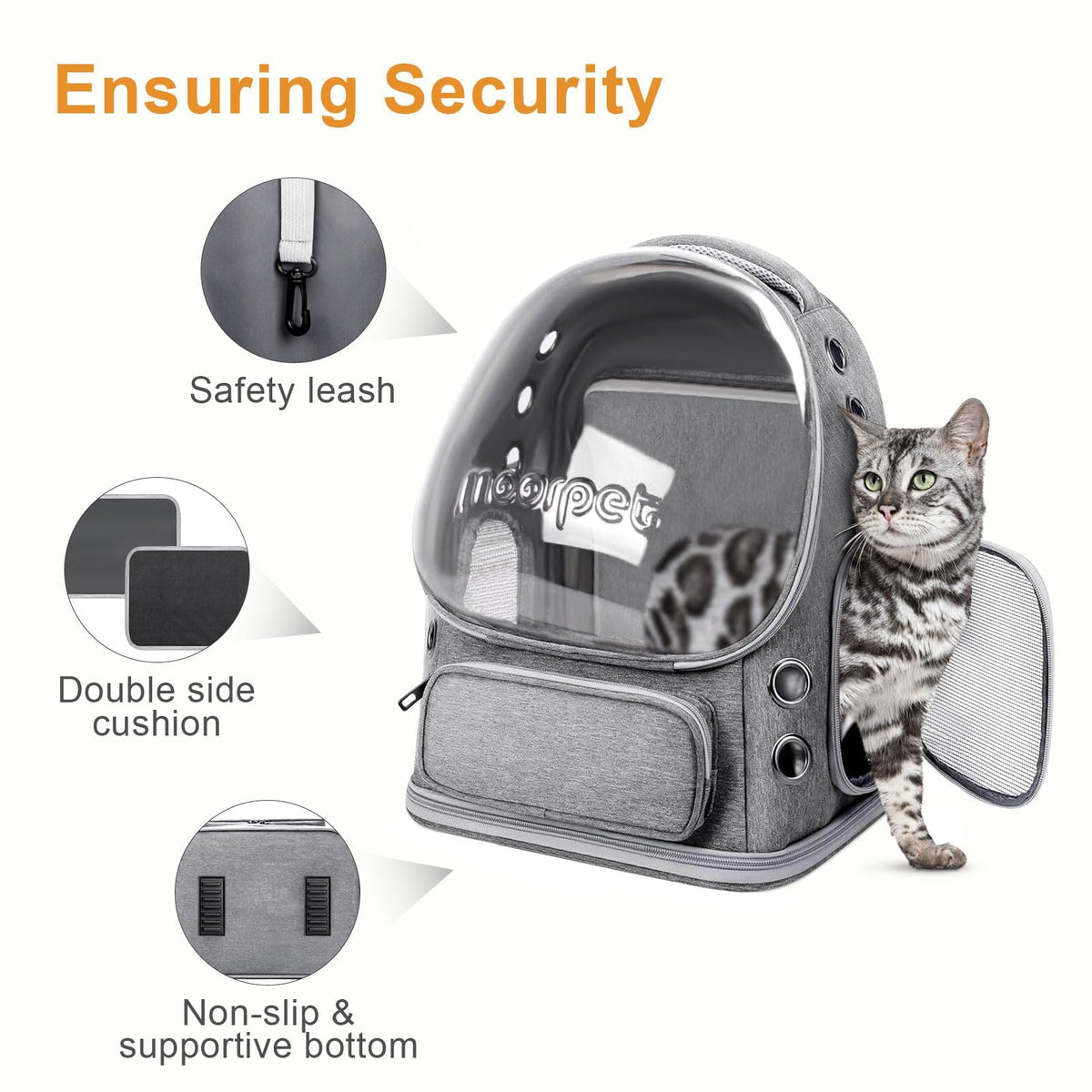 Breathable Cat Bubble Backpack Large Space Pet Carrier Backpack Expandable for Kitty Dog, Foldable Airline Approved Cat Backpack, Transparent PetTravel Backpack Up to 20 lbs (Green) (Grey) G951985