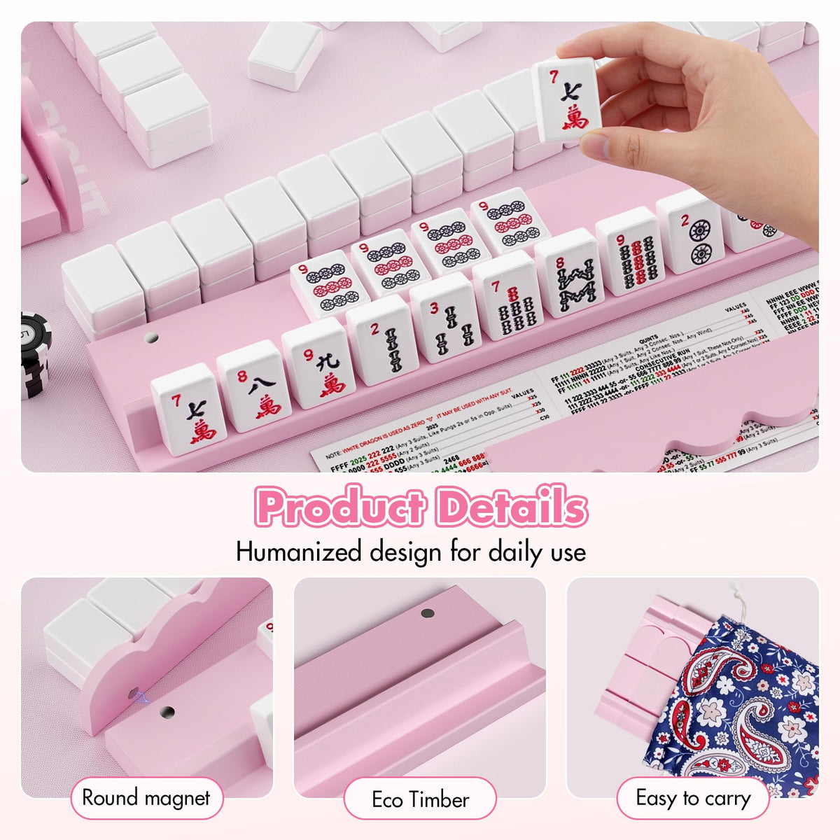 Wooden Mahjong Racks with Pushers F6026