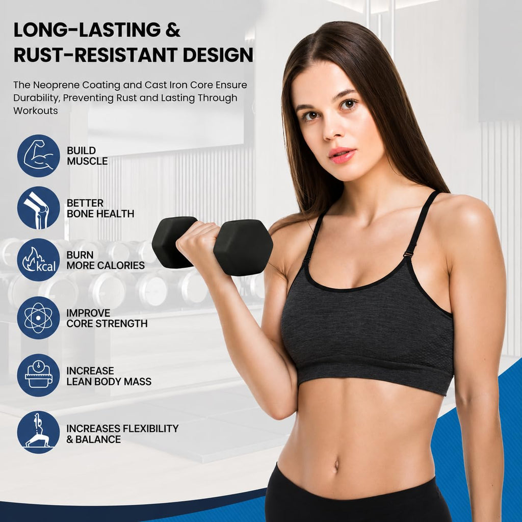 Neoprene Hexagon Dumbbells with Cast Ergo Handle G87767