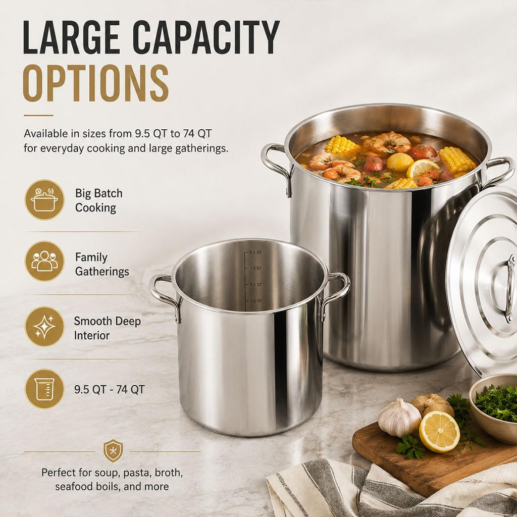 Heavy Duty Stainless Steel Stock Pot with Lid B729058