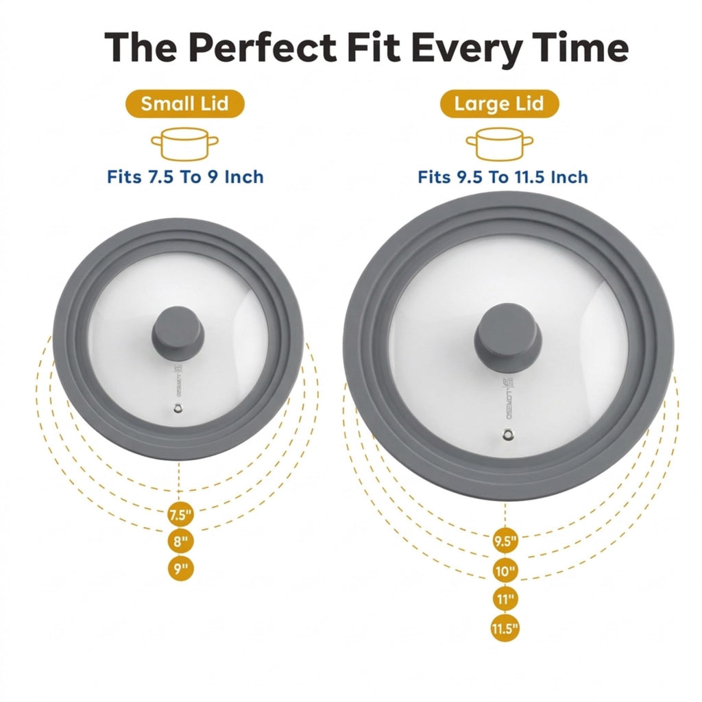 Universal Lid for Pots, Pans & Skillets, 7.5-11.5" U619939