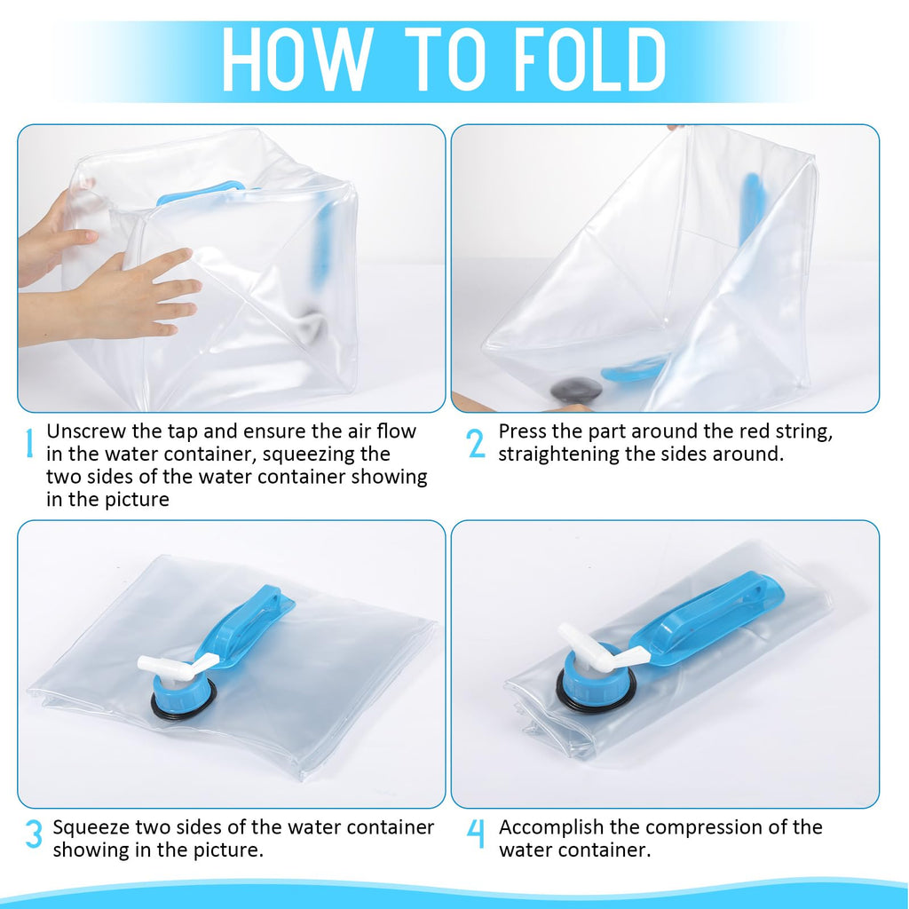5 Pcs 5.3 Gallon Collapsible Water Container with Spigot Y8267