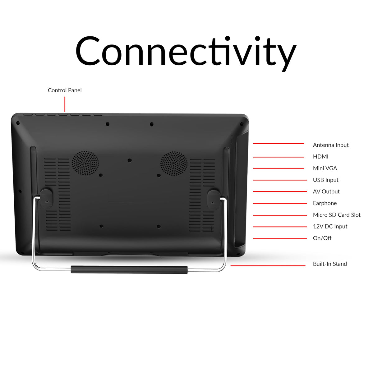 12-inch Portable LED TV with Rechargeable Battery and Remote Control H52052