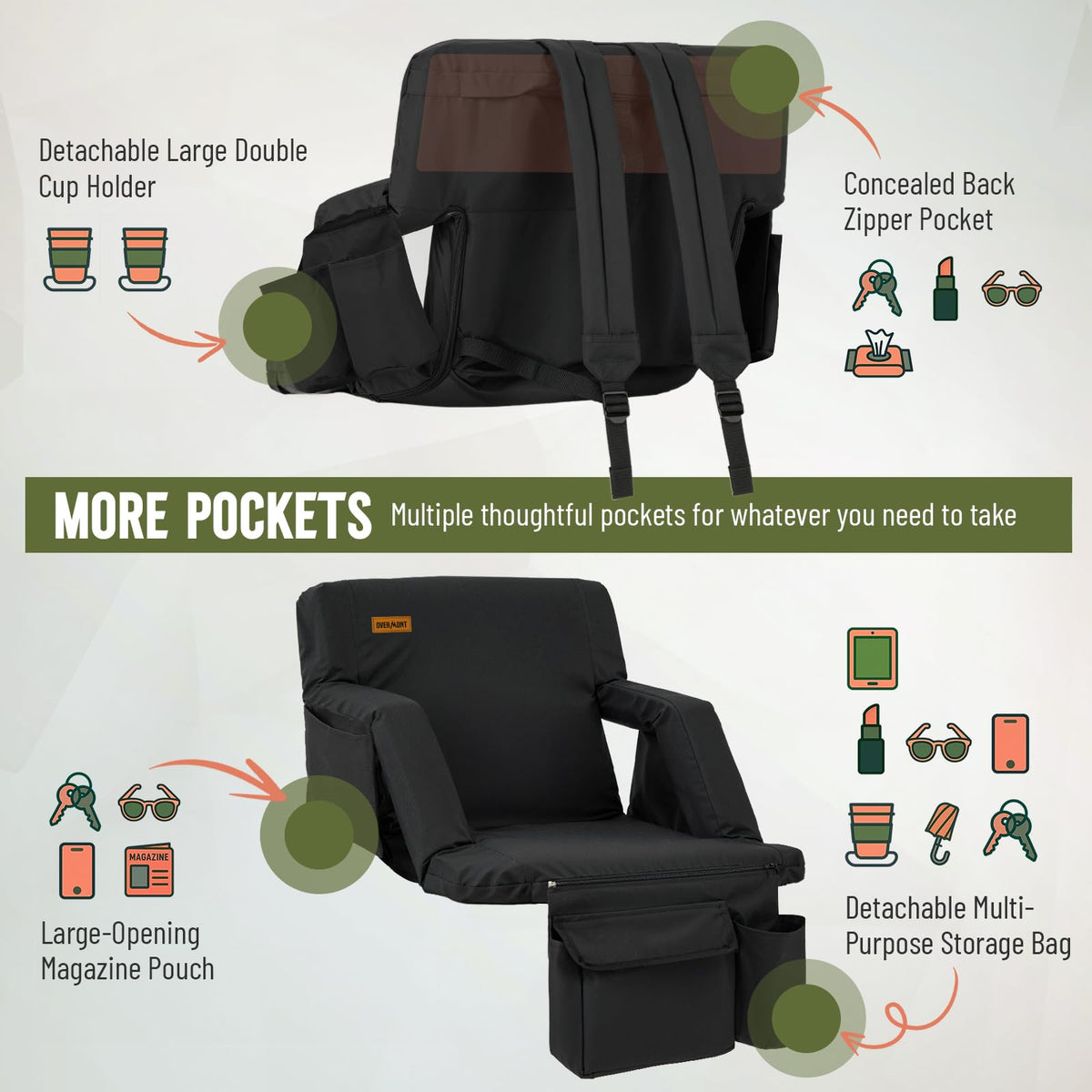 Stadium Seat with Back Support and Armrests J470187