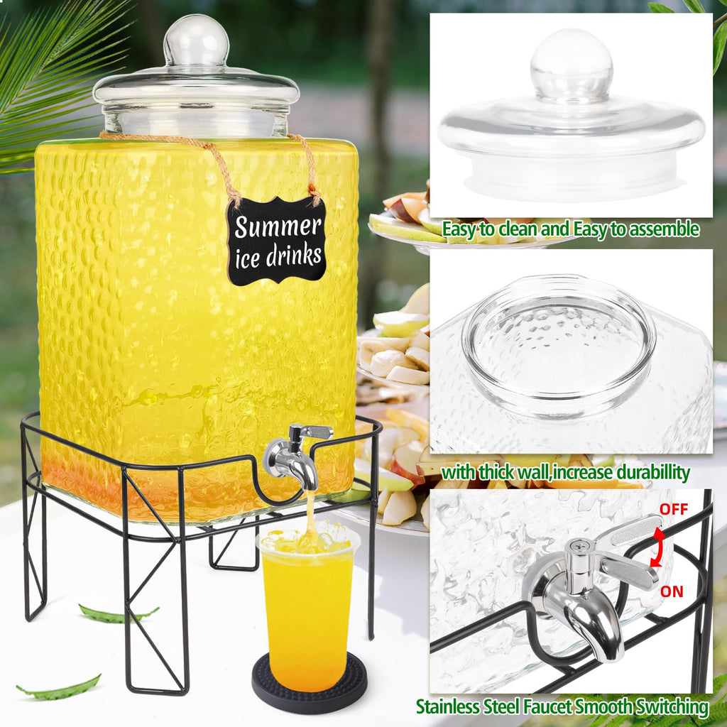 4.6 Gallon Glass Beverage Dispenser with Stand M62002
