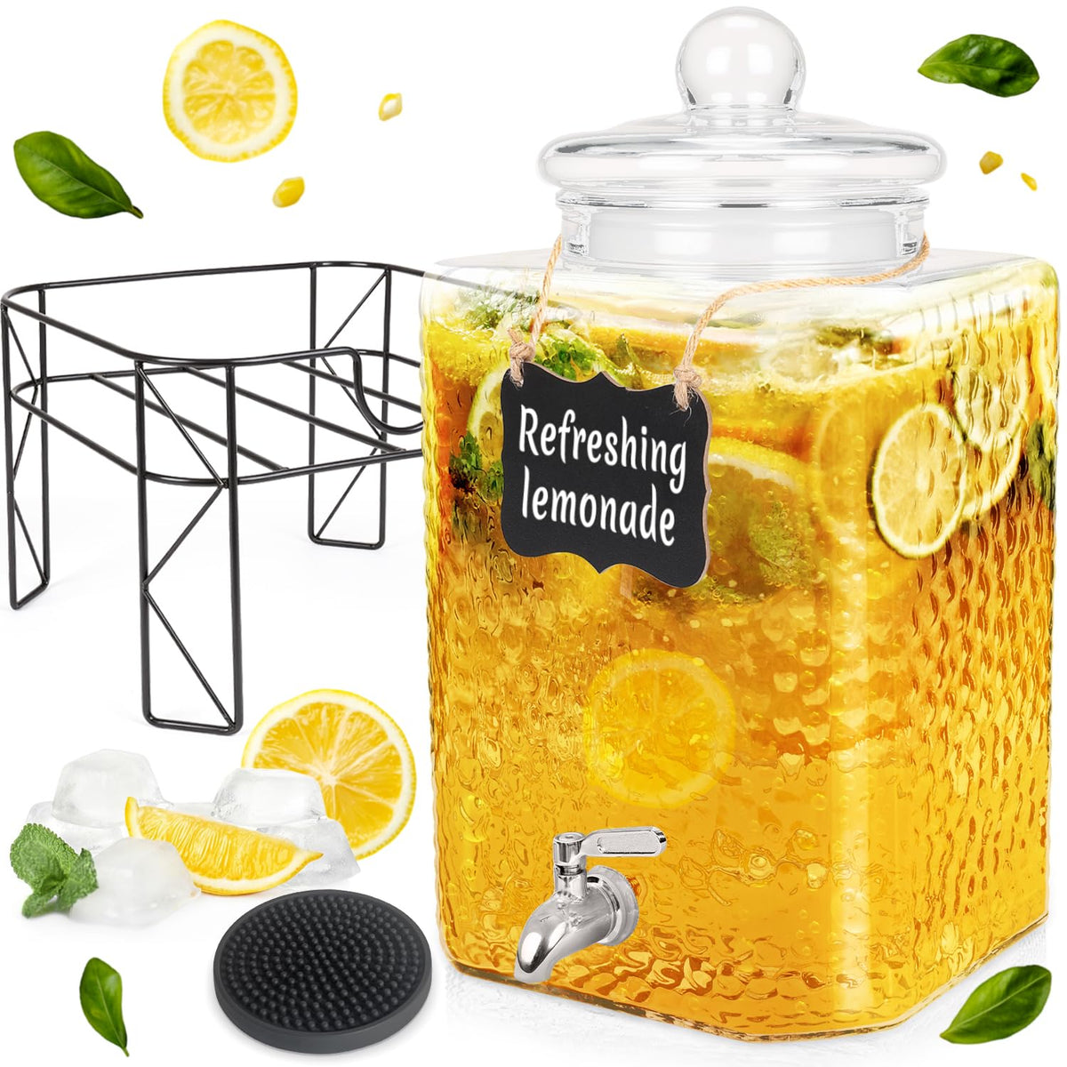 4.6 Gallon Glass Beverage Dispenser with Stand M62002