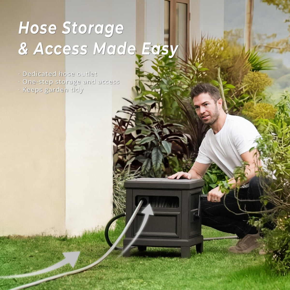 Heavy Duty Steel Garden Hose Reel Deck Box L692304