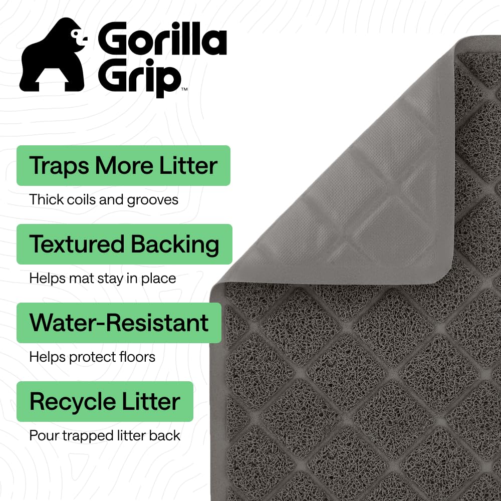 Coiled Mesh Cat Litter Box Mat 30x20 Charcoal E70483