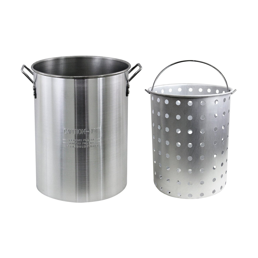 Aluminum 30 Quart Stock Pot with Strainer Basket E744871