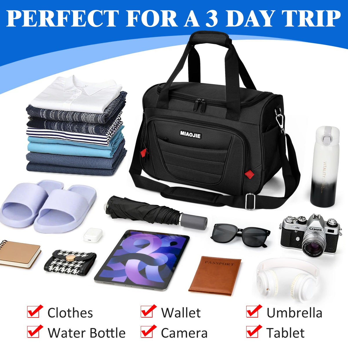 16 IN Black Underseat Carry On Luggage Bag V941625
