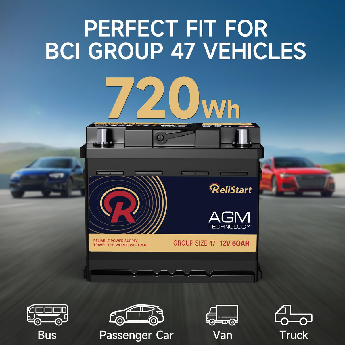 12V 60Ah Group 47 Automotive Battery D571