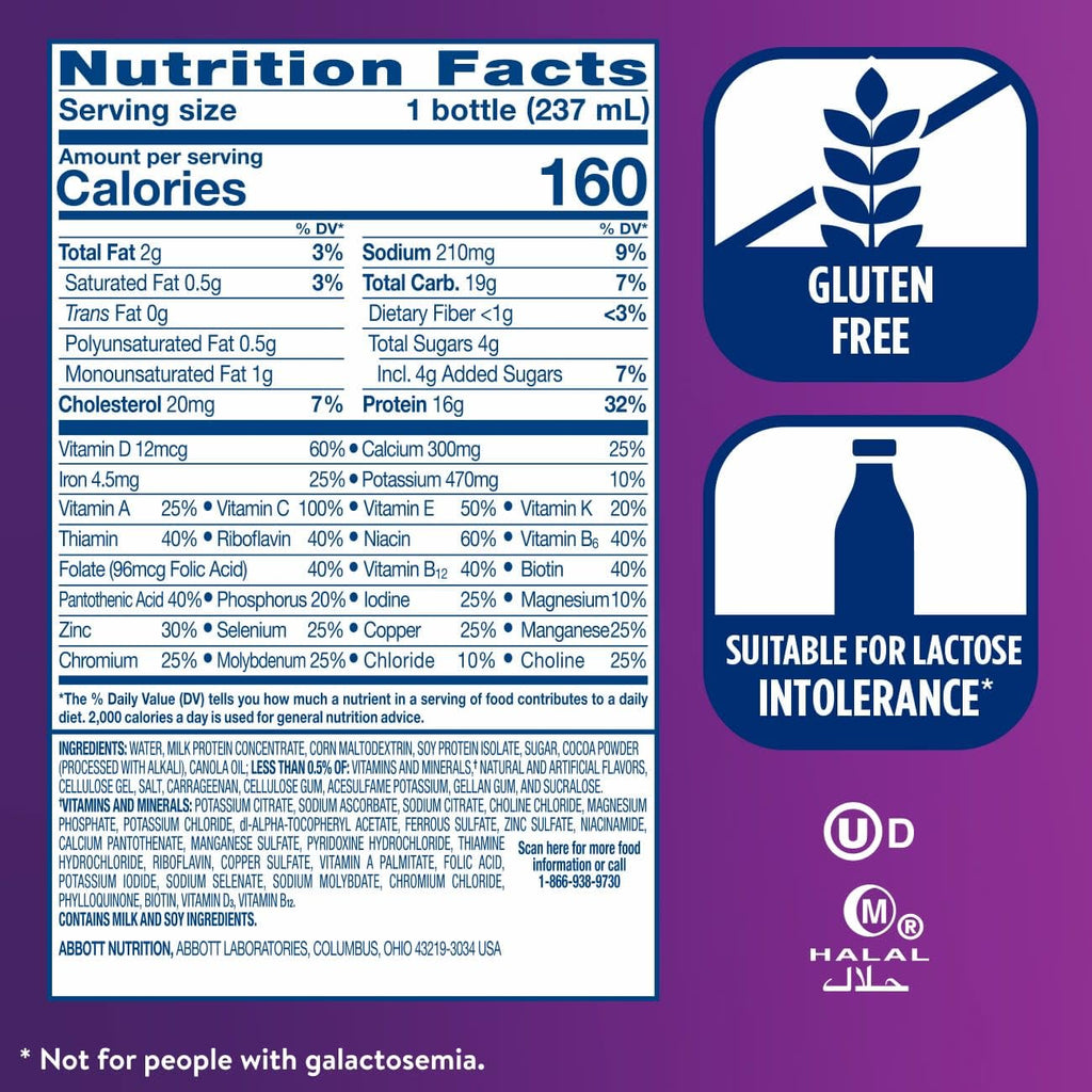 High Protein Milk Chocolate Nutrition Shake 16g Protein 24 Pack E541569