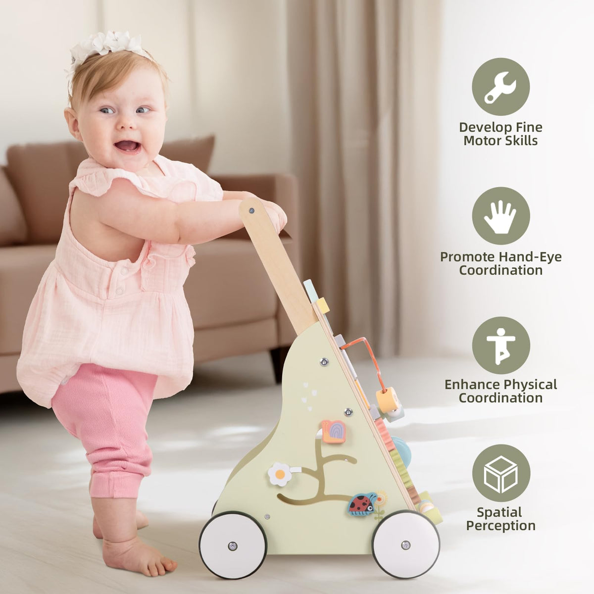 Wooden Baby Walker with Wheels G204