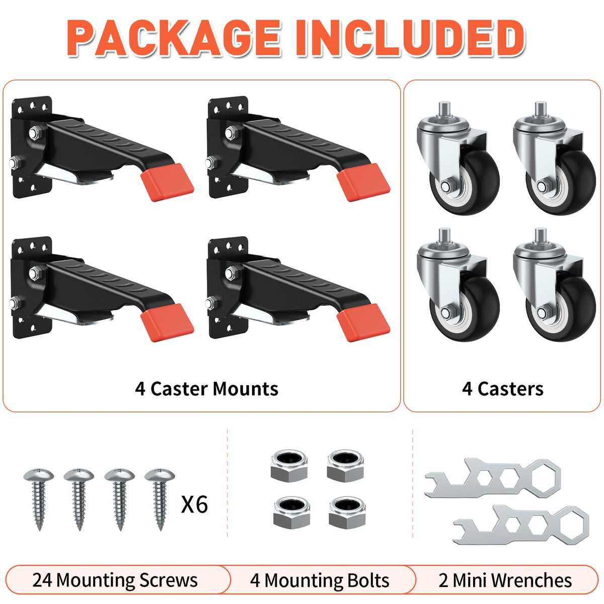 Workbench Casters kit 660 Lbs Retractable 4 Pack O49663