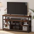 Tall Wood TV Stand with Storage Cabinet I561