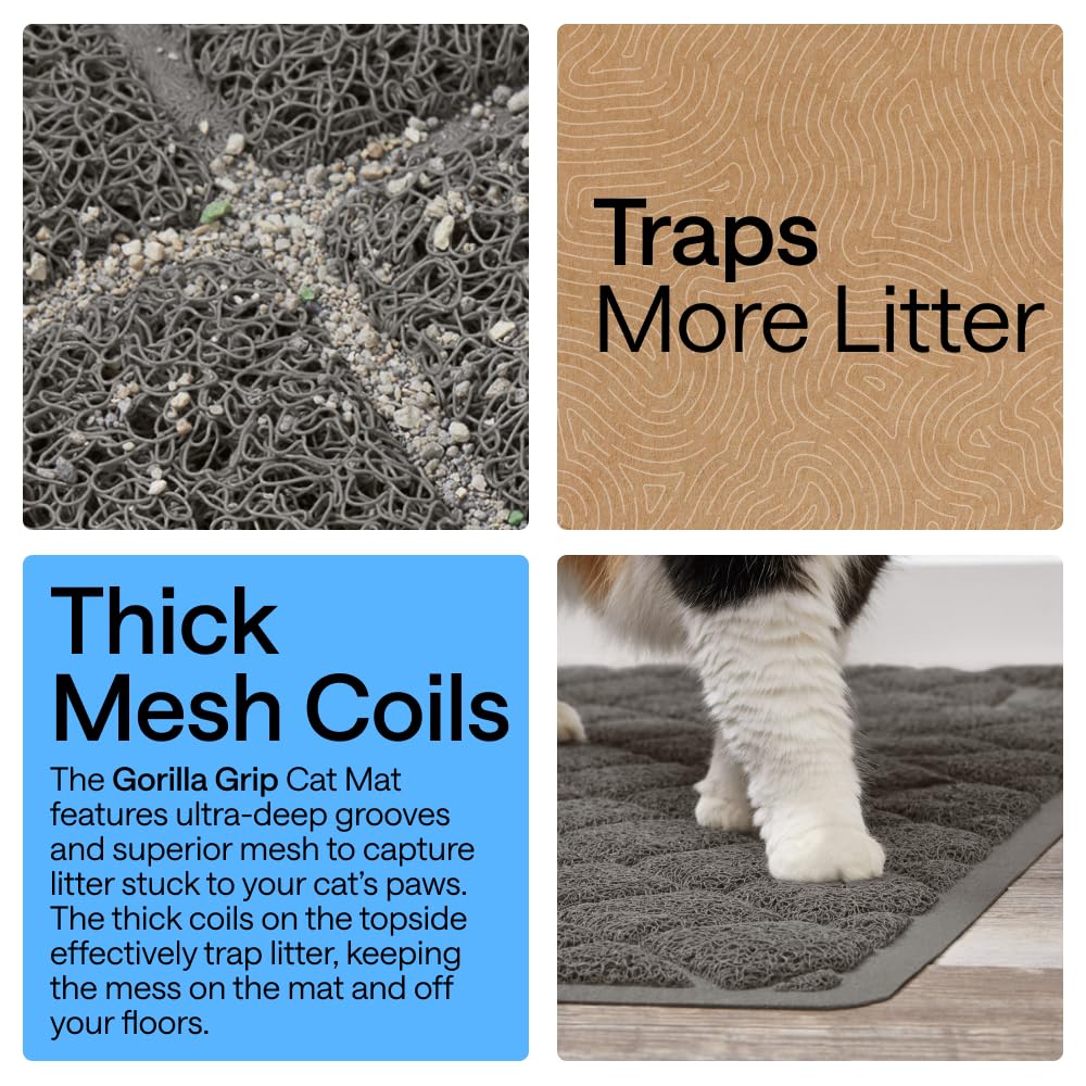 Coiled Mesh Cat Litter Box Mat 30x20 Charcoal E70483