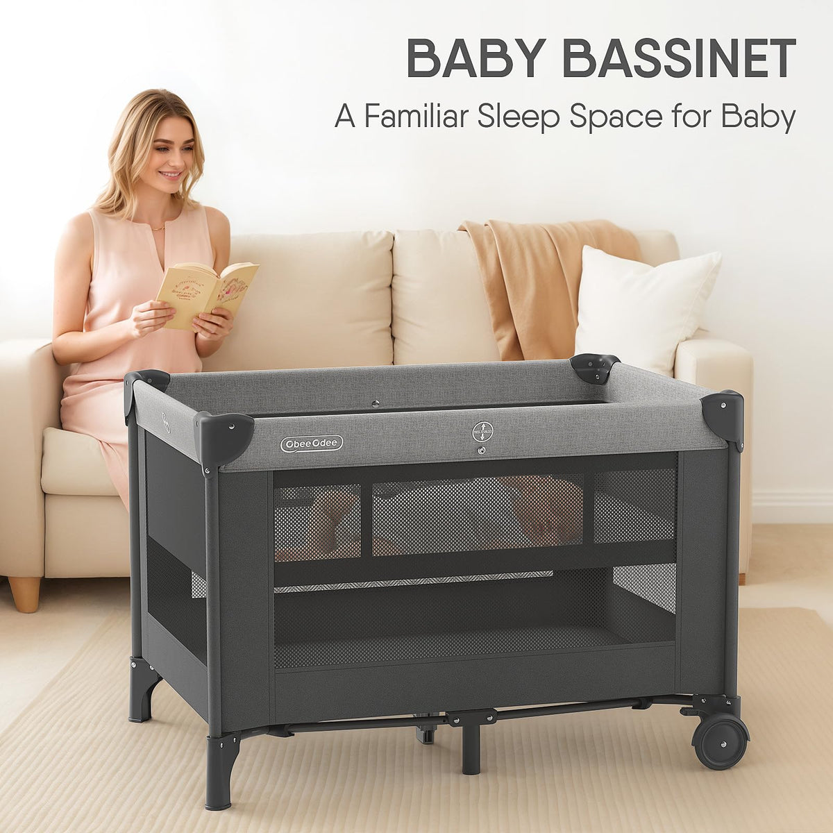 Grey Baby Bassinet Playard G862455