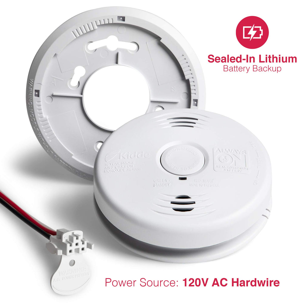 Hardwired Smoke and Carbon Monoxide Detector Alarm with Voice Warning, White G34557