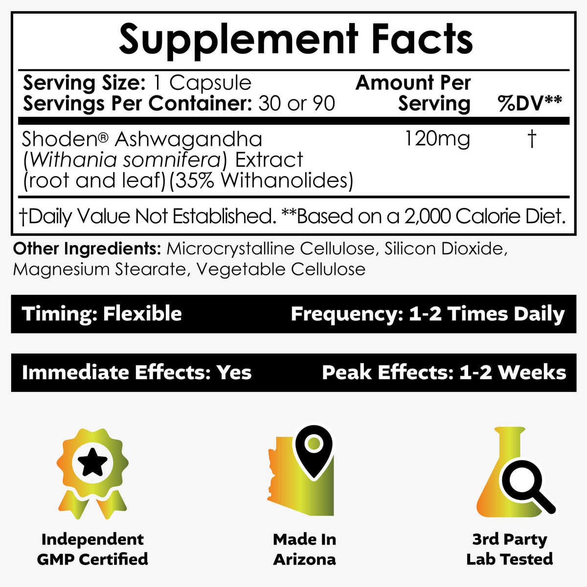 Ashwagandha Extract Capsules 120mg 30 Count R911846