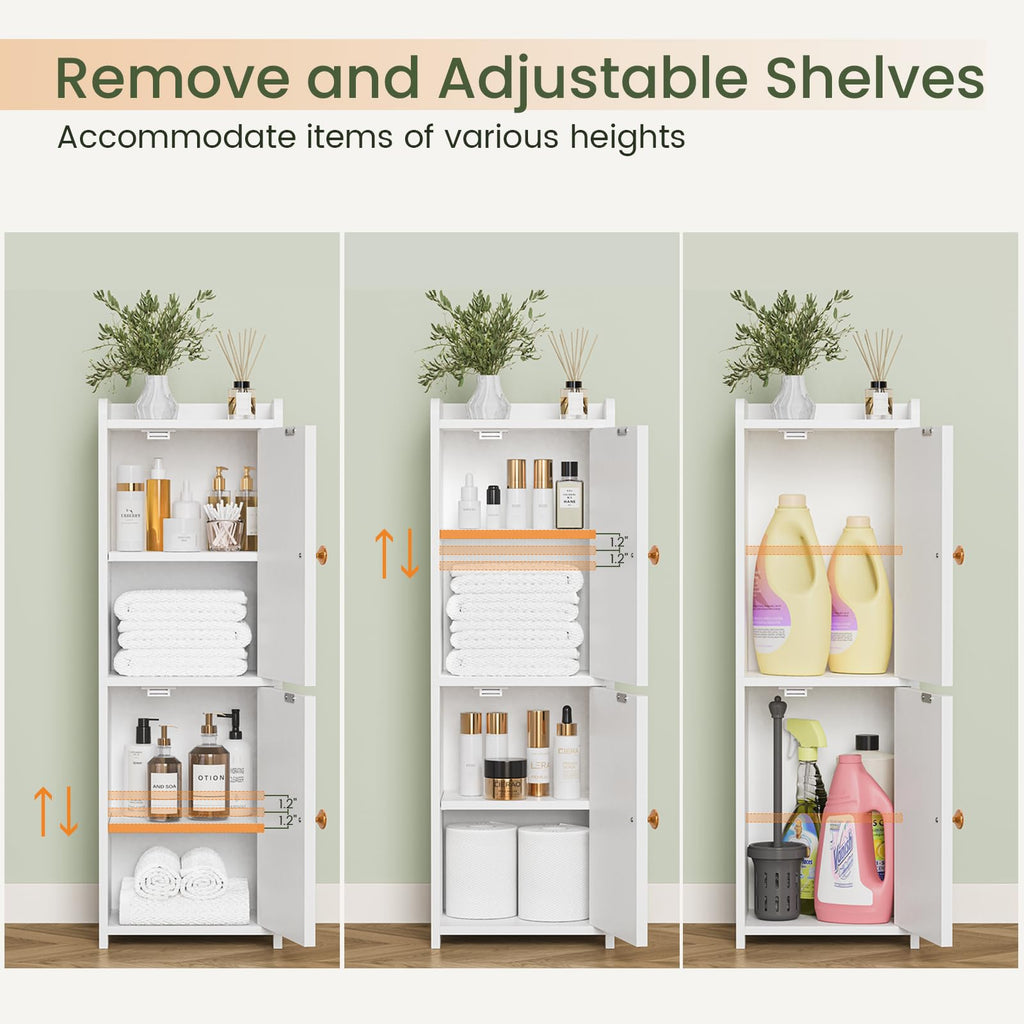White Bathroom Storage Cabinet with 2 Doors Q141218