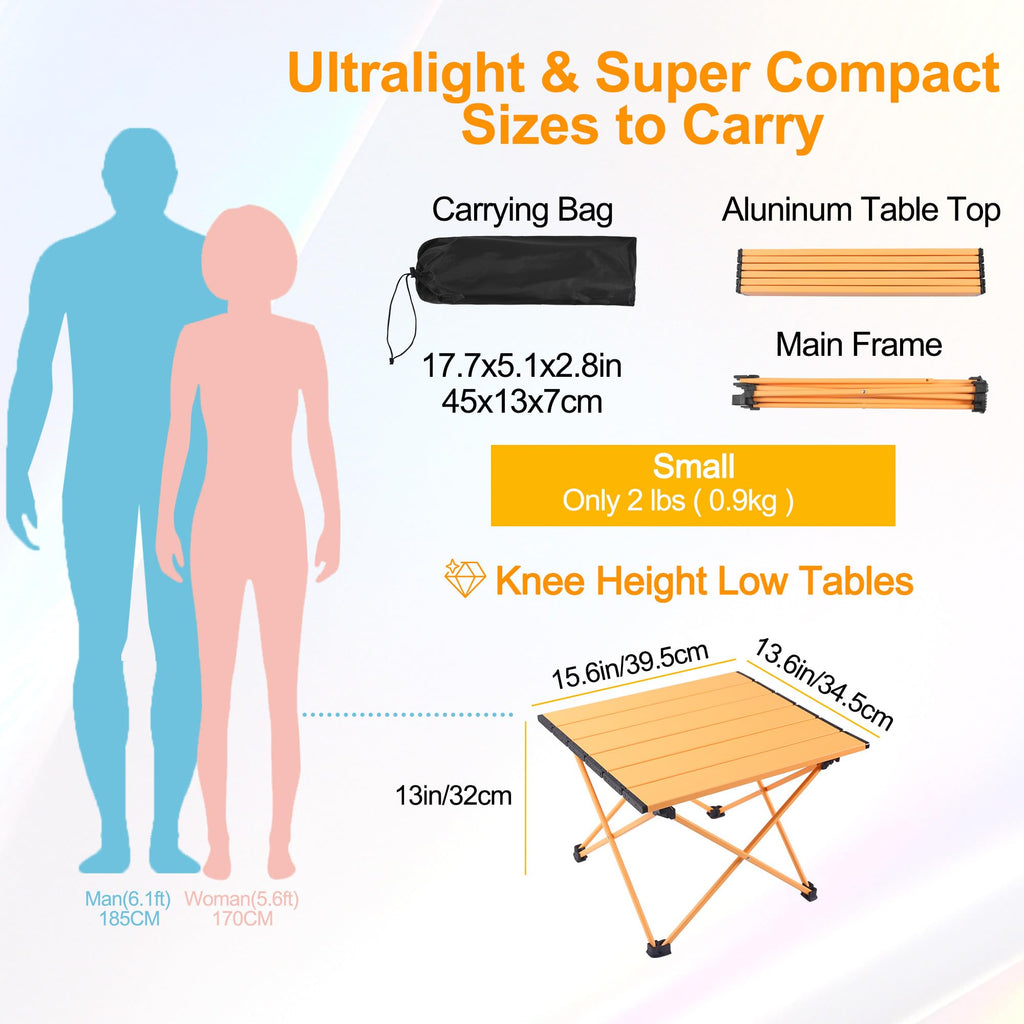 Portable Folding Camping Table Aluminum Top B2301