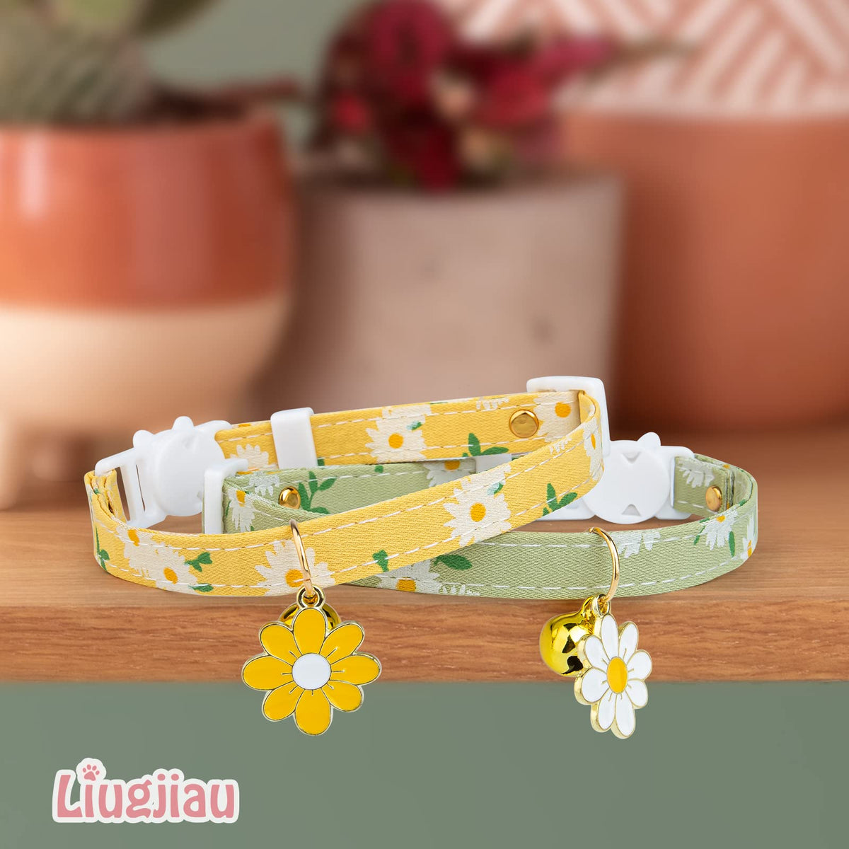 2 Pack Cotton Breakaway Cat Collar with Bell S66089