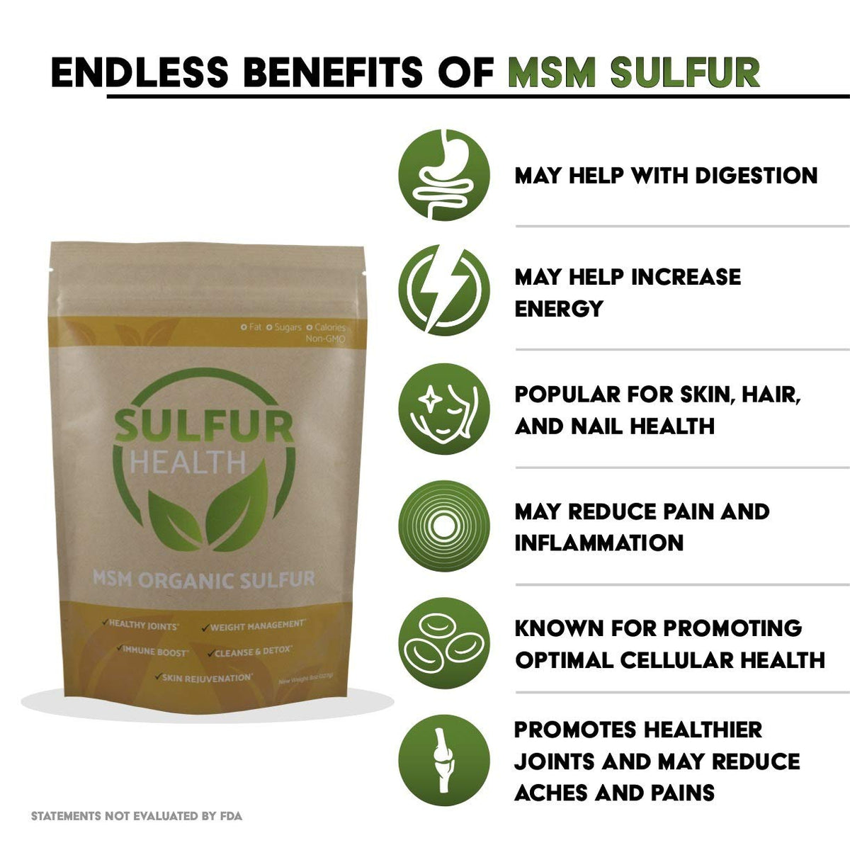 Organic Sulfur MSM Supplement 1 Pound C4242