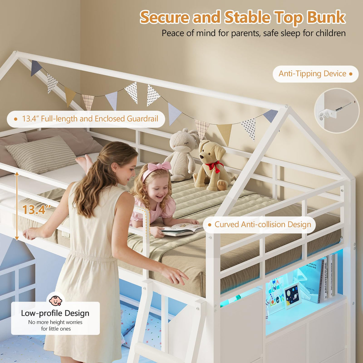 Twin Over Twin Bunk Bed with 6 Storage Drawers N256051