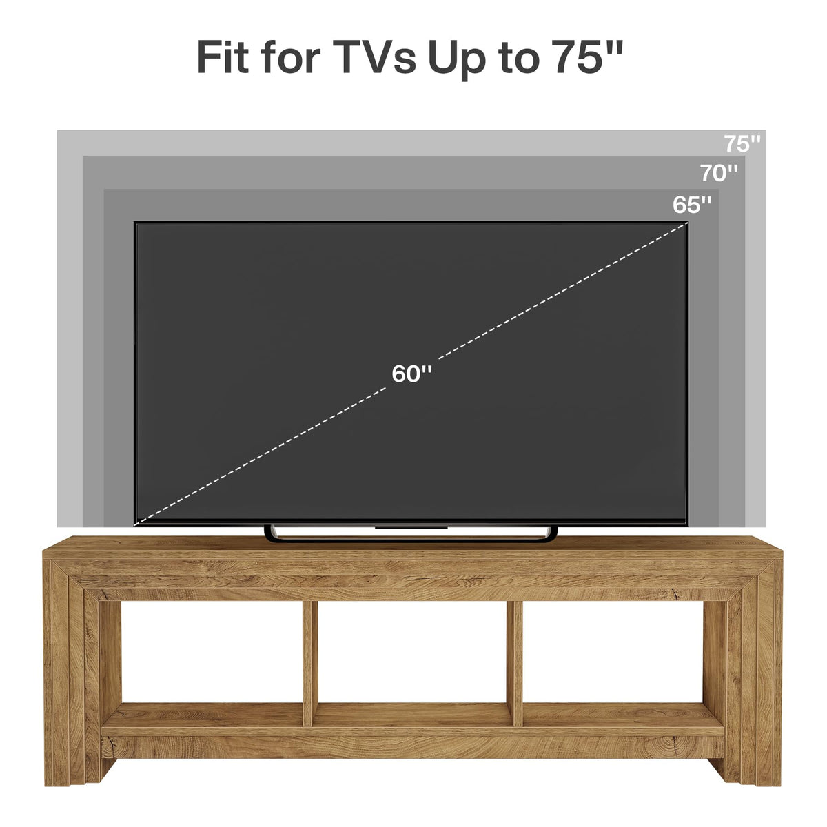 63" Wood TV Stand F3447