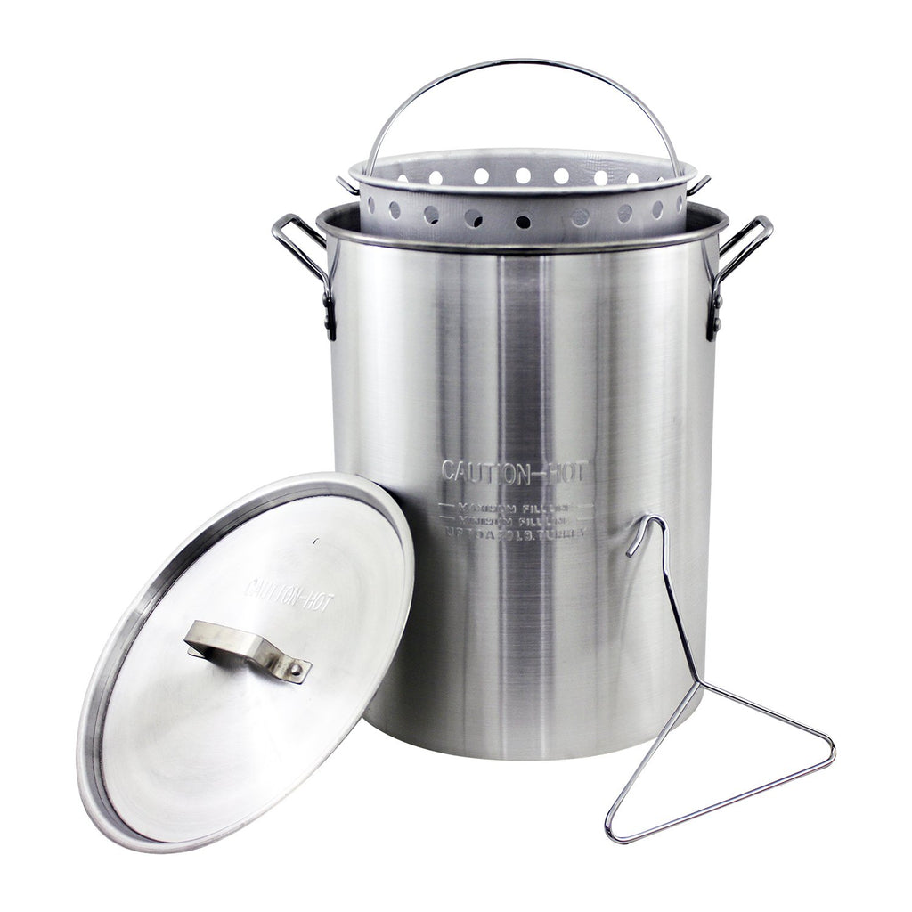 Aluminum 30 Quart Stock Pot with Strainer Basket E744871