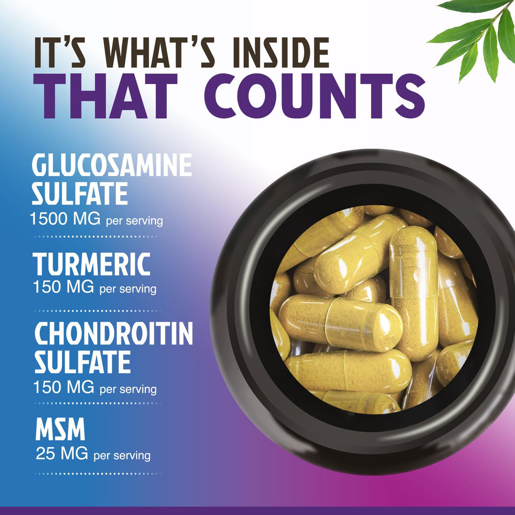 Glucosamine Chondroitin MSM Turmeric Boswellia 60 Capsules S512