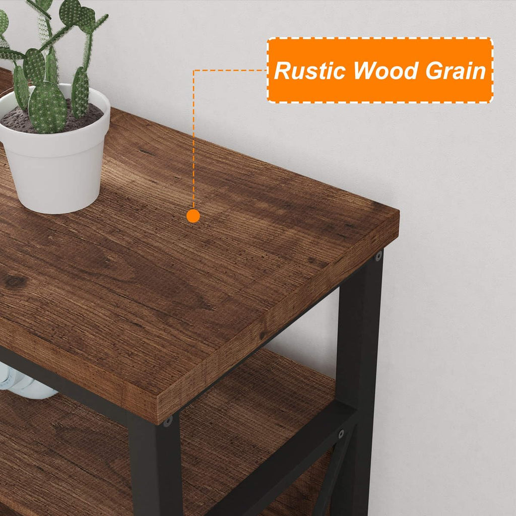 Tall Wood TV Stand with Storage Cabinet I561