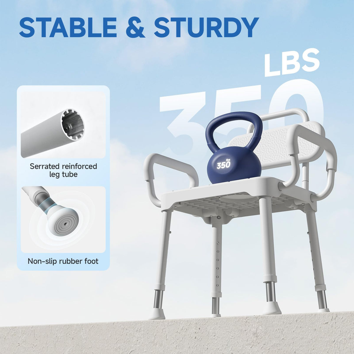Shower Chair with Back & Arms D3475