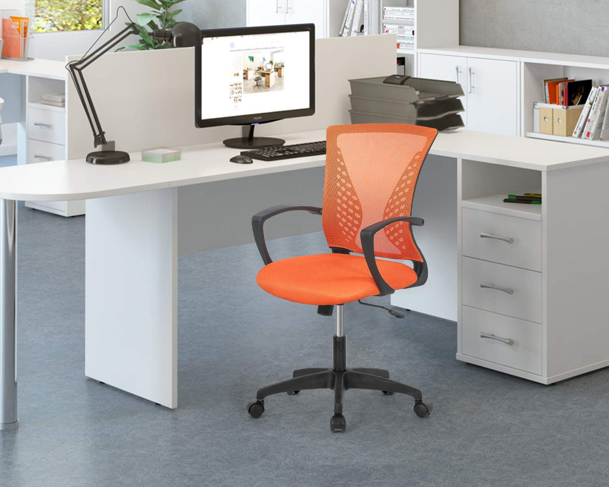 Ergonomic Mesh Mid Back Office Chair with Wheels and Lumbar Support U375042