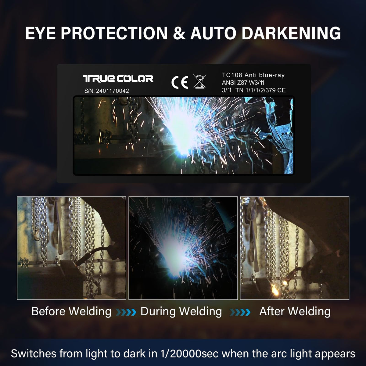 Auto Darkening Welding Lens 2x4 1/4 H270961