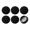 Black 2 Inches Round Aluminum Louver with Insect Screen B700841