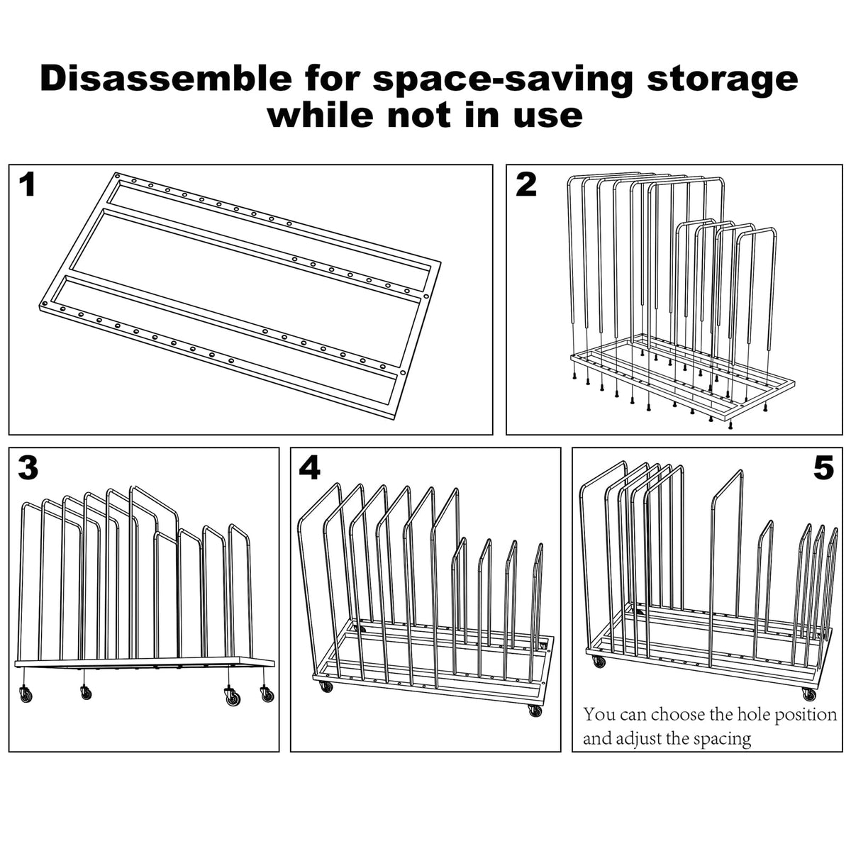 Art Canvas Storage Rack with Wheels I638993