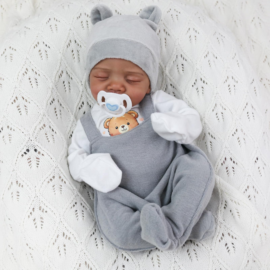Realistic Reborn Baby Dolls Black 18" African American Boy C4119