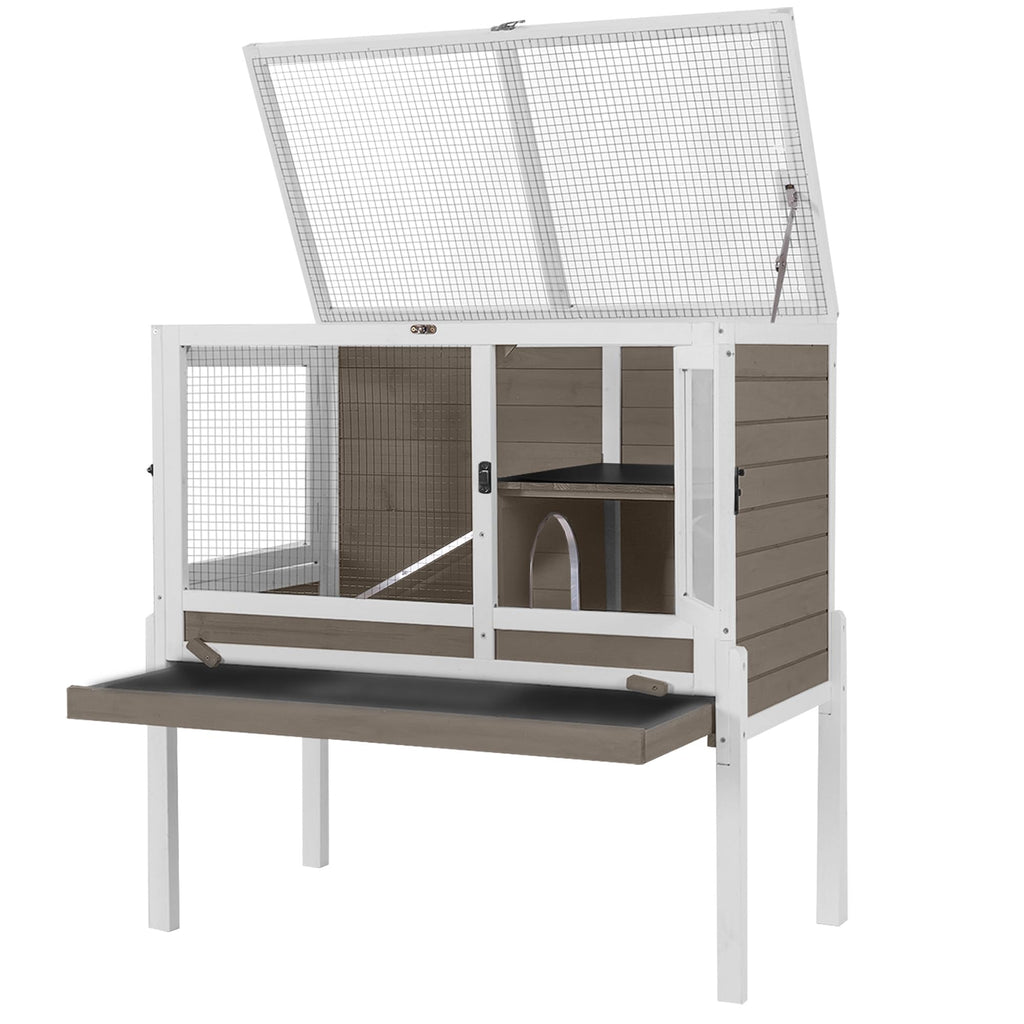 Brown Guinea Pig Cage with Sliding Tray and Ramp P123