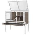 Brown Guinea Pig Cage with Sliding Tray and Ramp P123