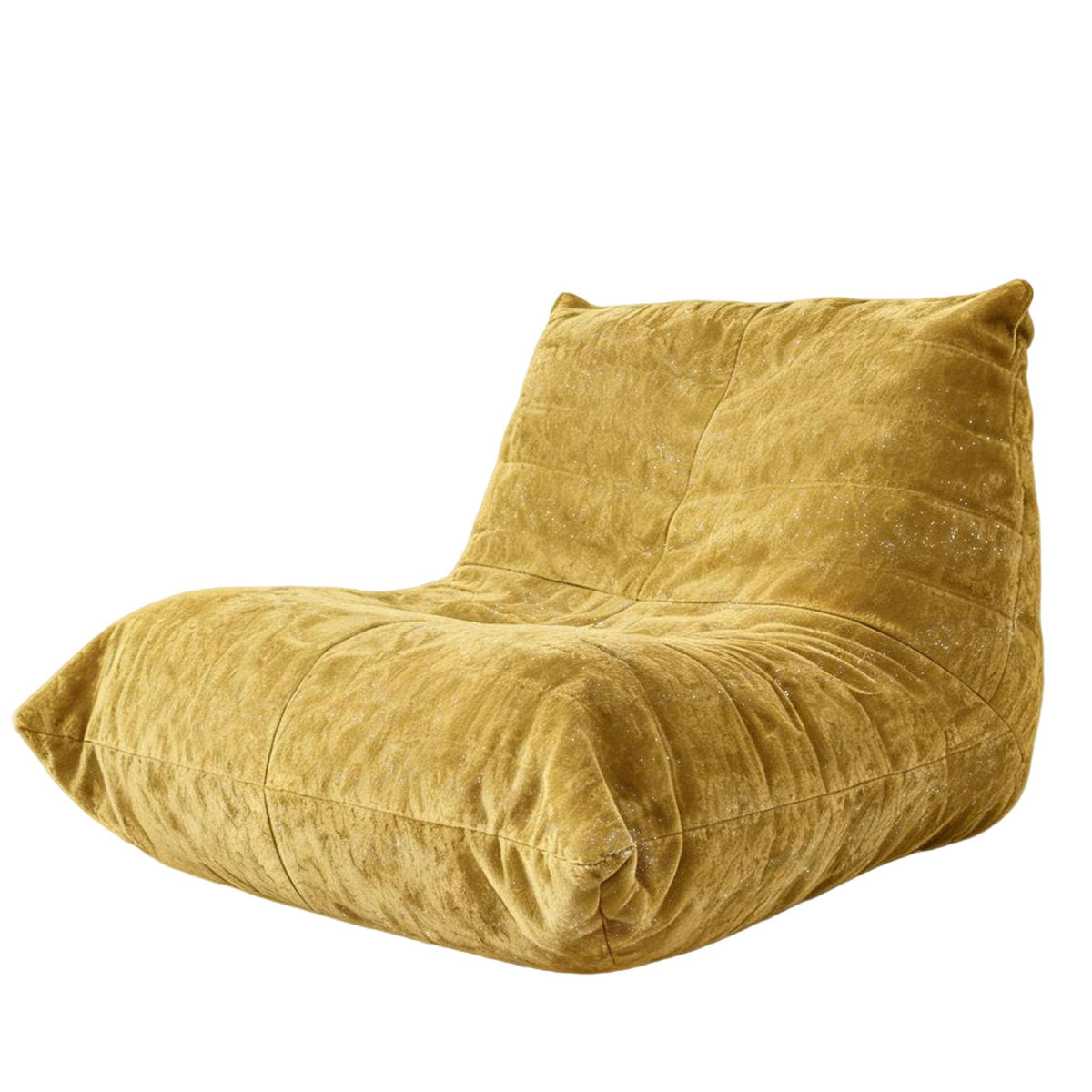 Yellow Chenille Bean Bag Chair with Memory Foam M915544