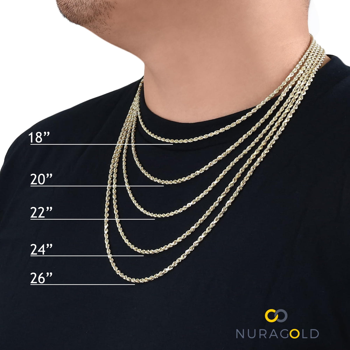 14k Yellow Gold Cuban Link Chain Necklace M218