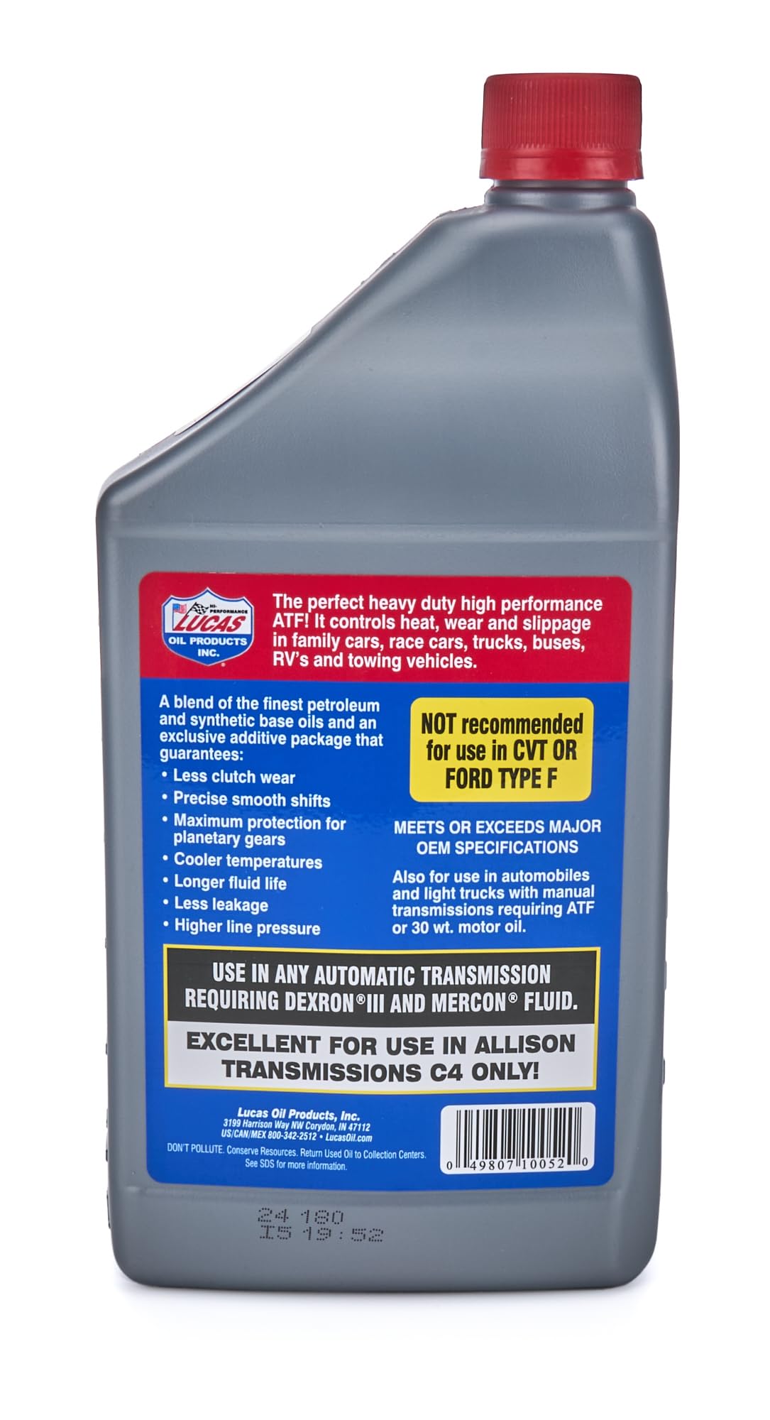 Semi-Synthetic Automatic Transmission Fluid 1 Quart Pack of 6 K543