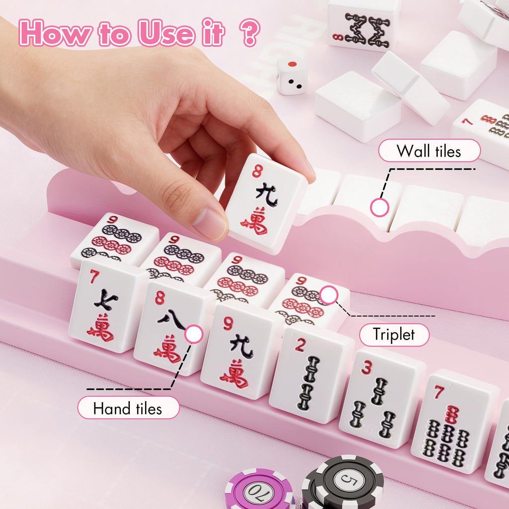 Wooden Mahjong Racks with Pushers F6026