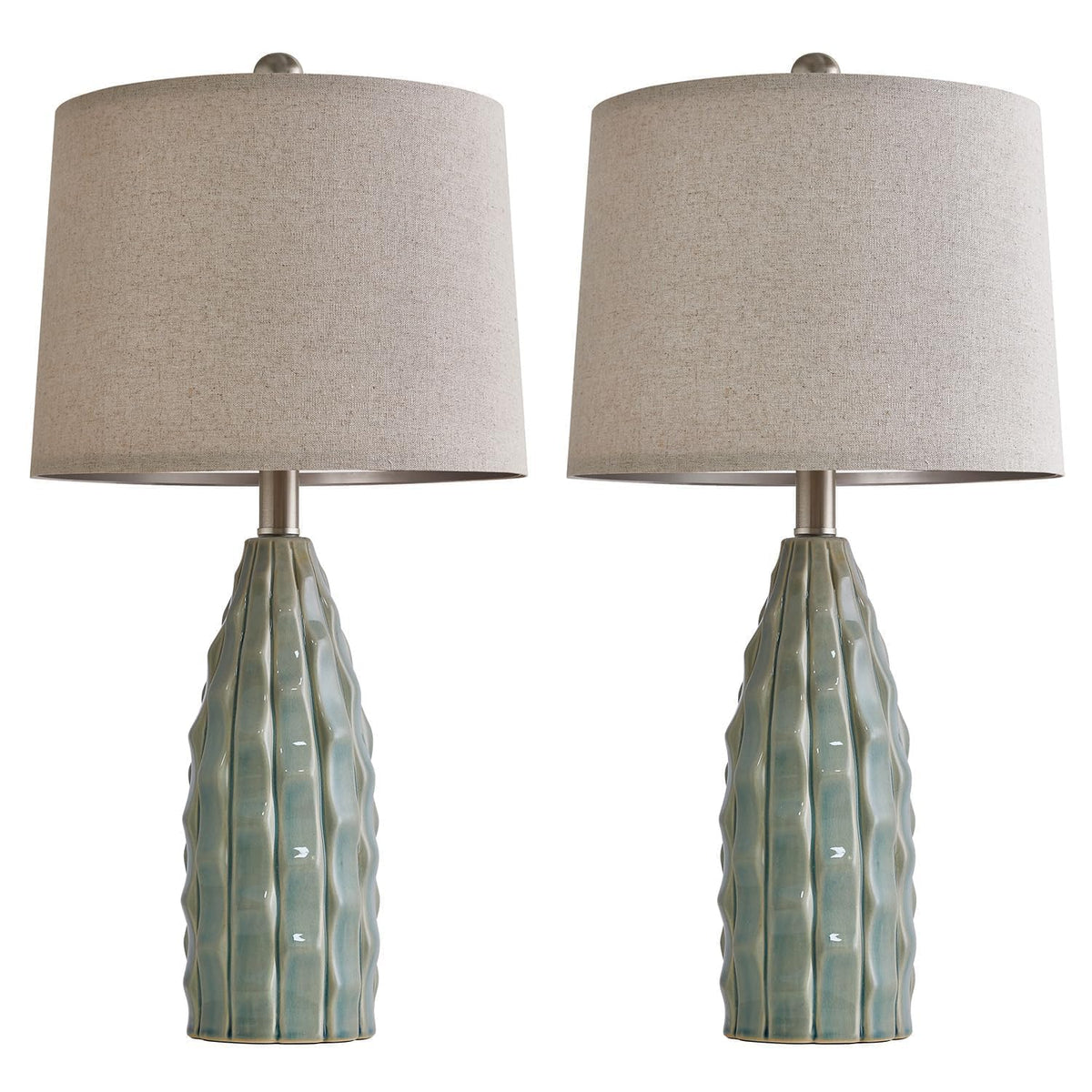Ceramic Table Lamps Set of 2 Green B8341