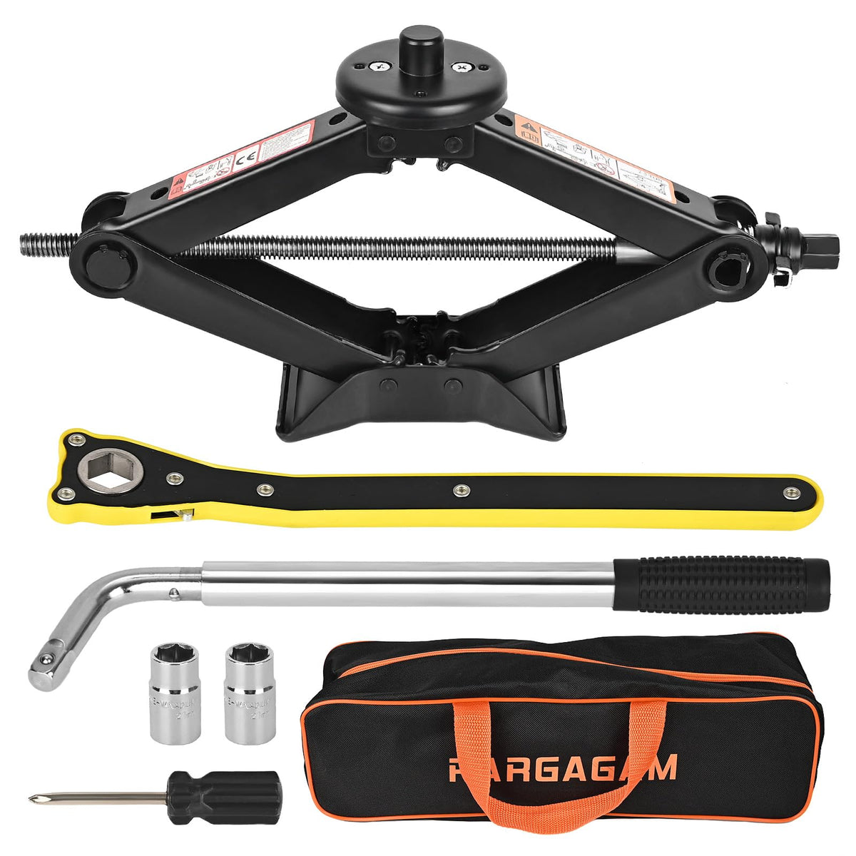 2.5 Ton Scissor Jack with Jack Pads & Tire Repair Kit D36668